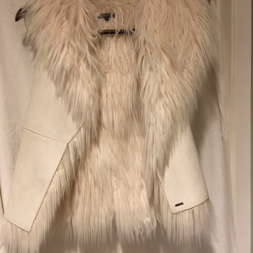 DKNY Girls Suede fur vest.